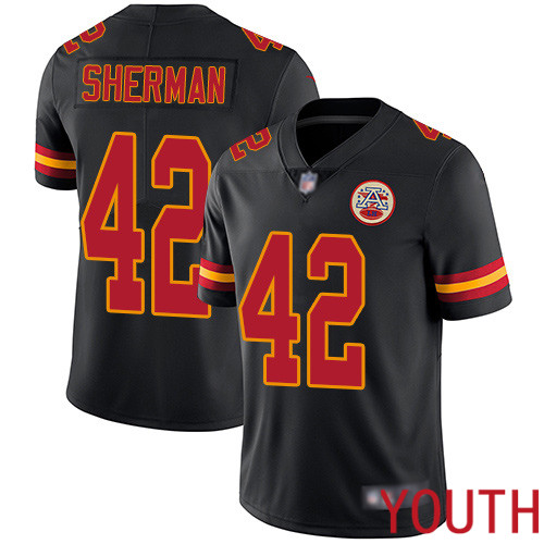 Youth Kansas City Chiefs #42 Sherman Anthony Limited Black Rush Vapor Untouchable Nike NFL Jersey